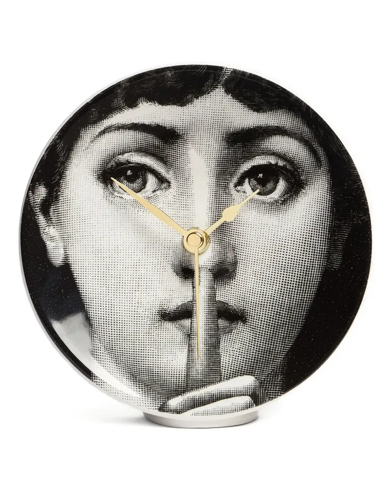Fornasetti Wanduhr aus Keramik - Schwarz Schwarz