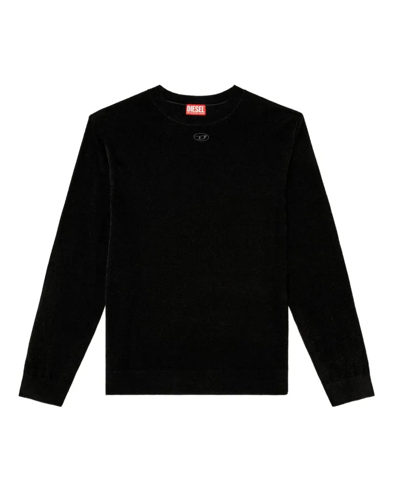 Diesel K-Cevro Pullover mit ovalem D-Schild - Schwarz Schwarz