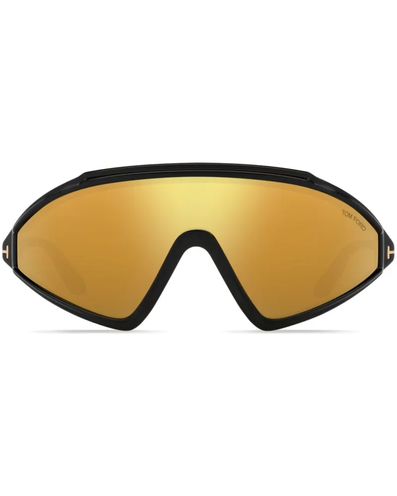 Tom Ford Lorna Sonnenbrille mit Shield-Gestell - Schwarz Schwarz