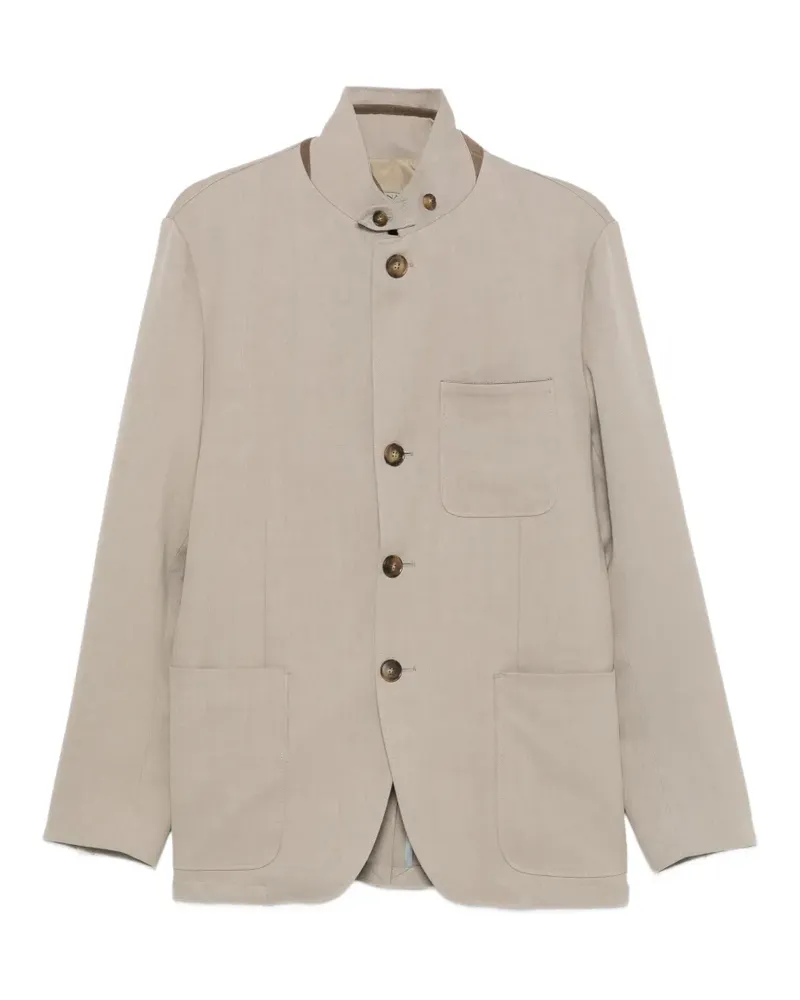 Canali high-neck button-fastening jacket - Grau Grau