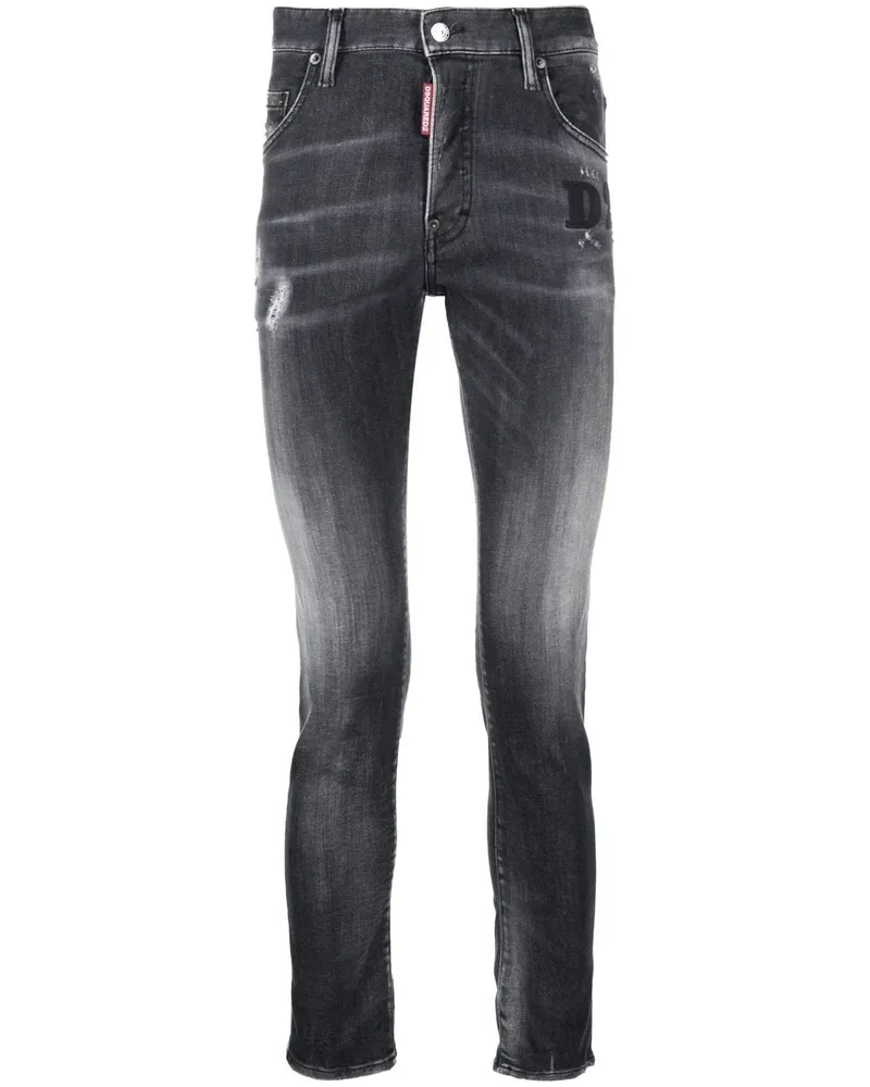 Dsquared2 Ausgeblichene Skinny-Jeans - Schwarz Schwarz