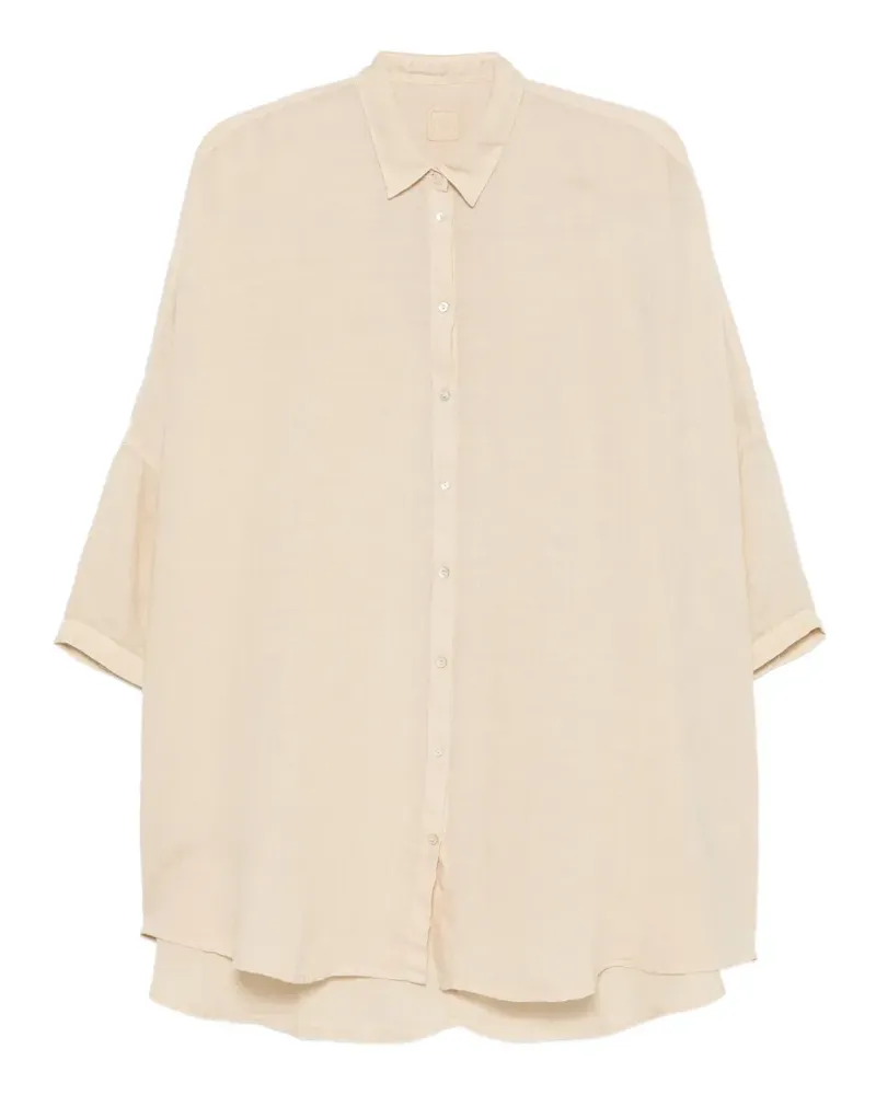 120% Lino oversized button-down top - Nude Nude