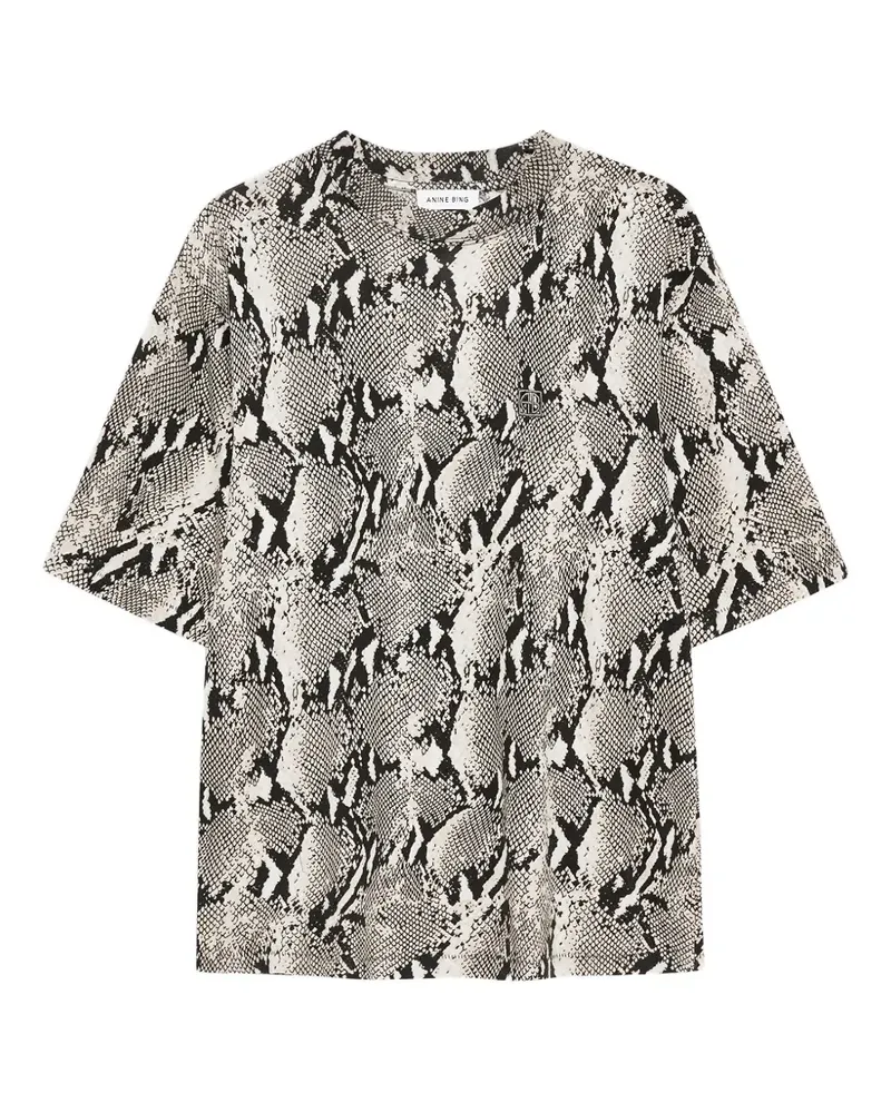 Anine Bing Ausgeblichenes T-Shirt aus Python - Grau Grau