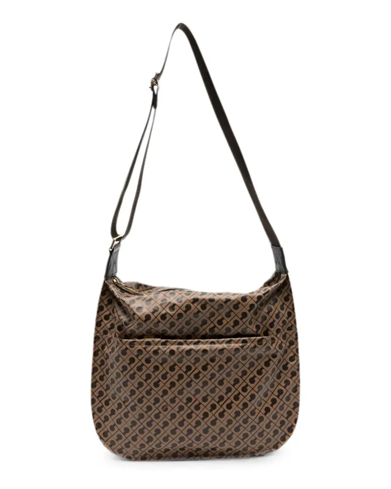 Gherardini monogram-print shoulder bag - Braun Braun