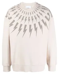 Neil Barrett Sweatshirt mit Blitz-Print Nude