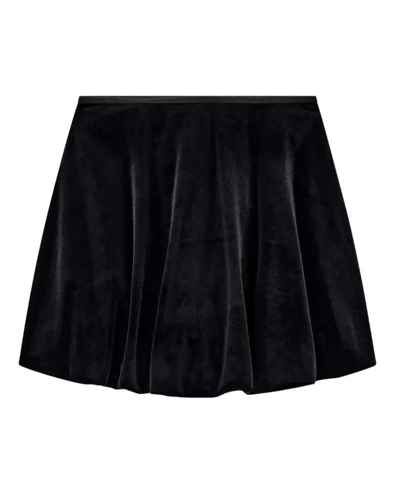 Emporio Armani Minirock aus Stretch-Chenille-Jersey mit Samtstruktur - Schwarz Schwarz