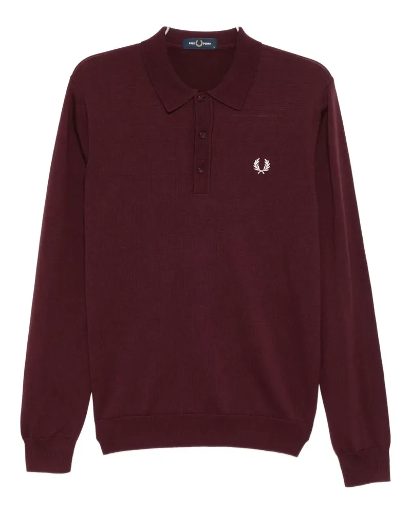 Fred Perry Poloshirt mit Logo-Stickerei - Rot Rot