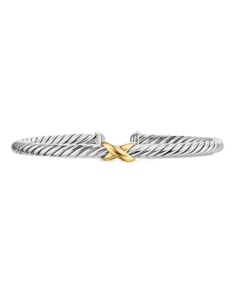 David Yurman Cable Flex X Station Armreif aus 14kt Gelbgold und Sterlingsilber Silber