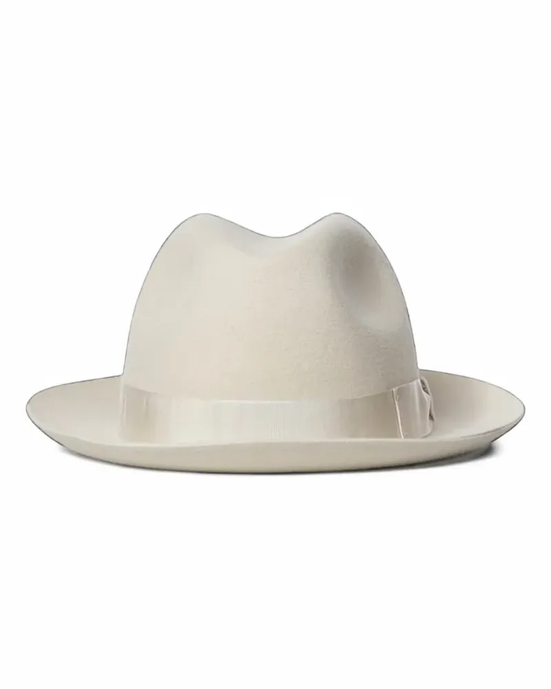 Borsalino Damiano grosgrain-trim fedora hat - Weiß Weiß