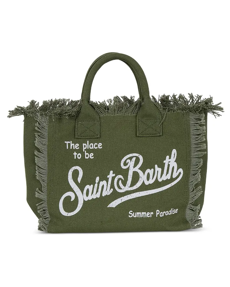 MC2 Saint Barth Colette fringe-trim logo-print tote bag - Grün Grün