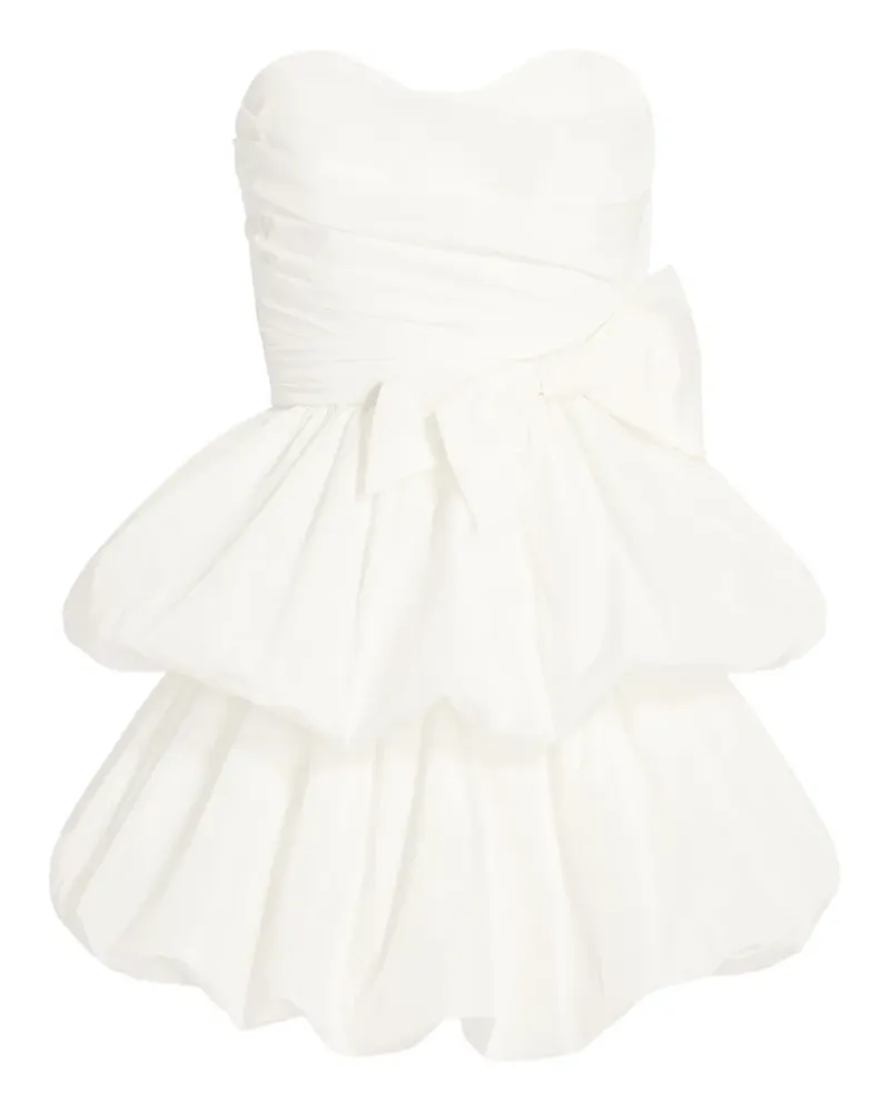 Jenny Packham bow tiered mini dress - Weiß Weiß