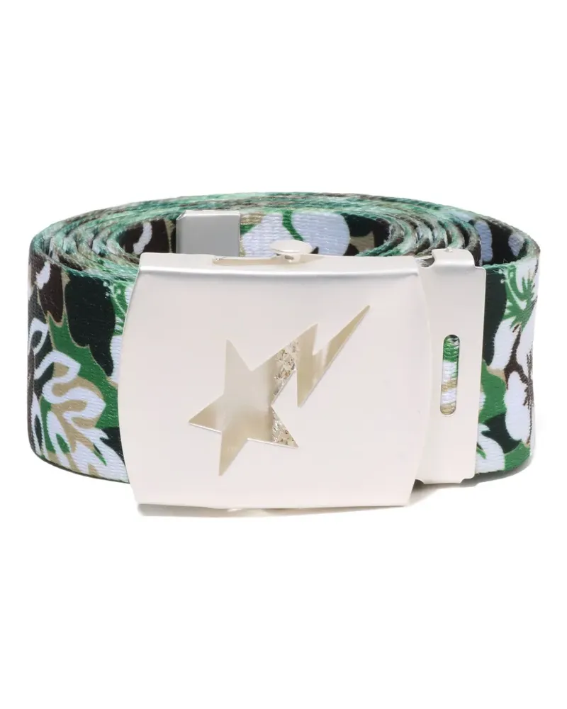 BAPE Gürtel mit Blumen-Print - Grün Grün