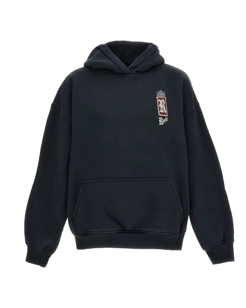 RHUDE logo-print cotton hoodie - Blau Blau