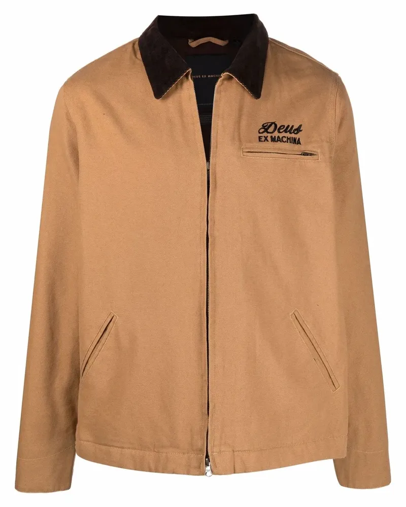 Deus Ex Machina Windbreaker mit Logo-Stickerei - Braun Braun