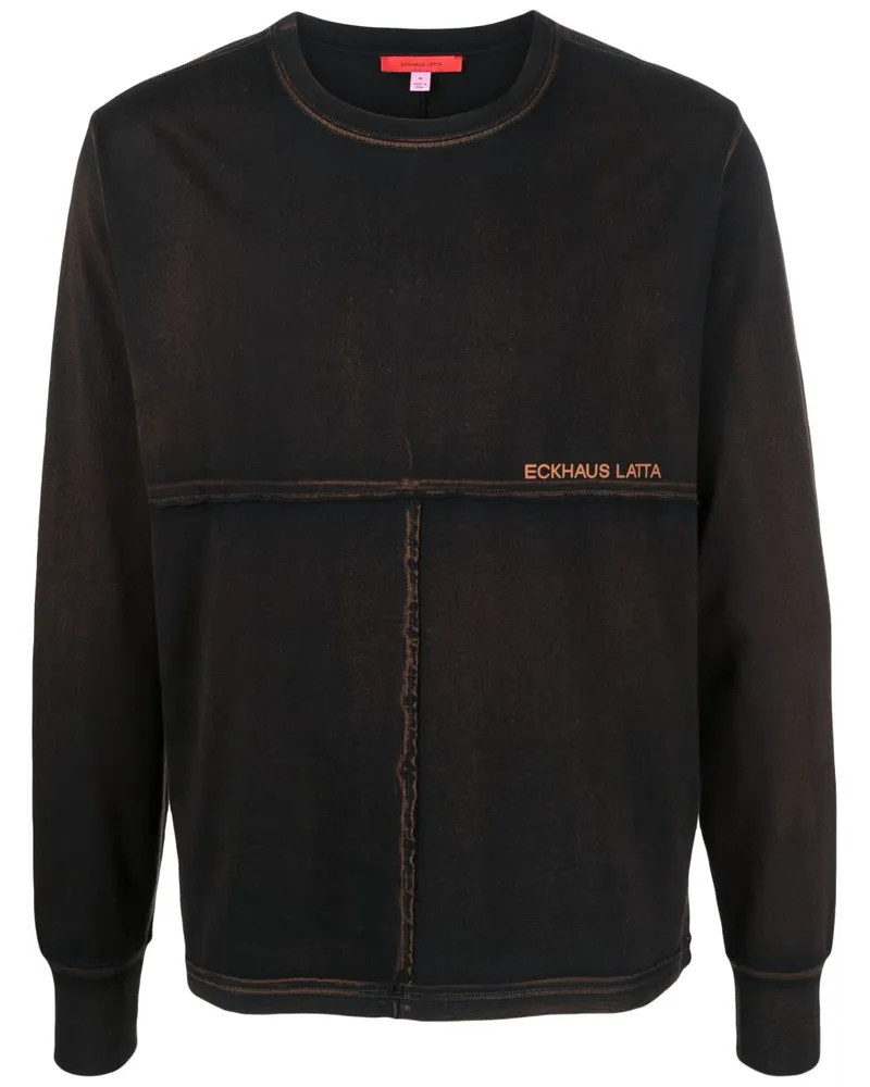 Eckhaus Latta Sweatshirt mit Logo-Print Schwarz