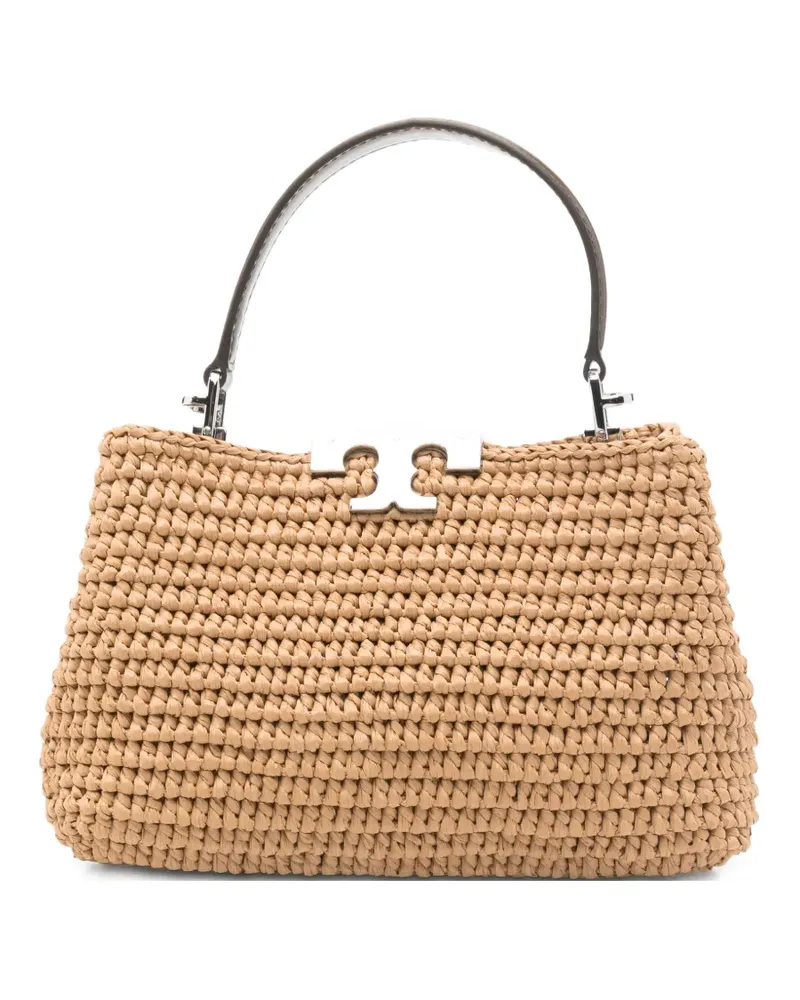Tory Burch mini Eleanor straw tote bag - Nude Nude