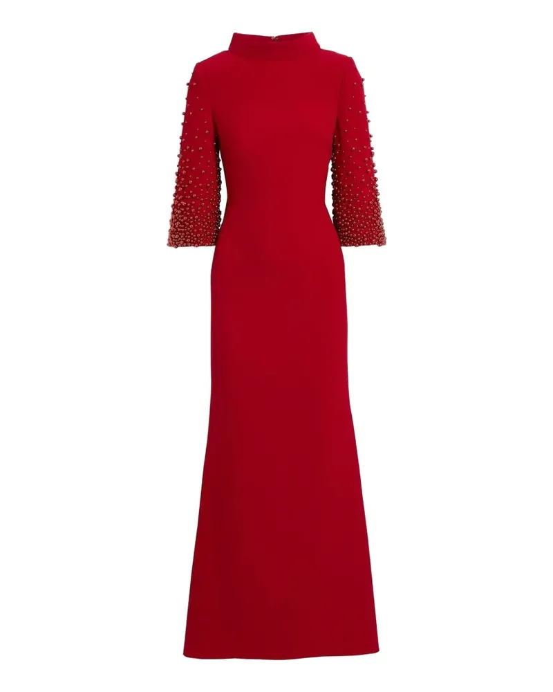 Badgley Mischka bead-embellished crepe gown - Rot Rot