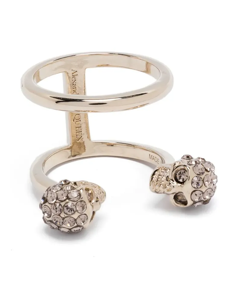 Alexander McQueen Twin Skull Doppelring - Gold Gold