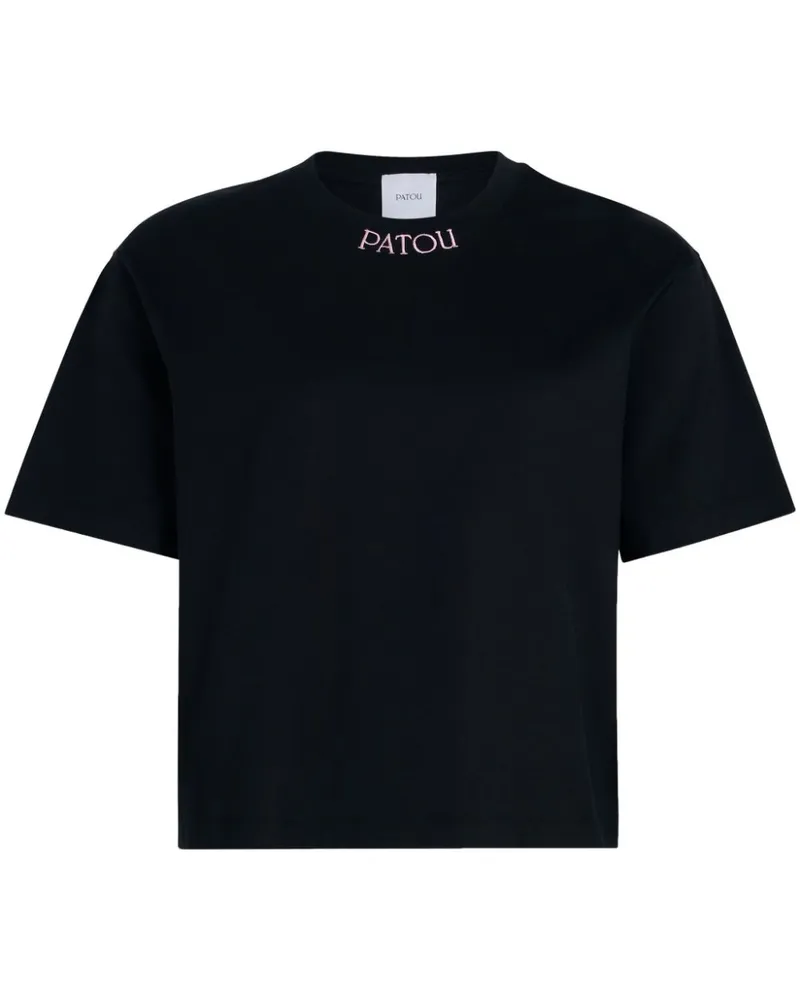 Patou T-Shirt mit Logo-Stickerei - Schwarz Schwarz