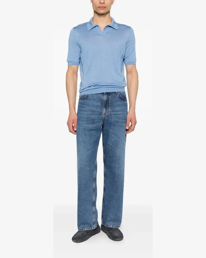 Tagliatore Keith V-neck T-shirt - Blau Blau