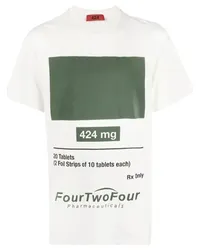 FourTwoFour on Fairfax T-Shirt mit Logo-Print Weiß