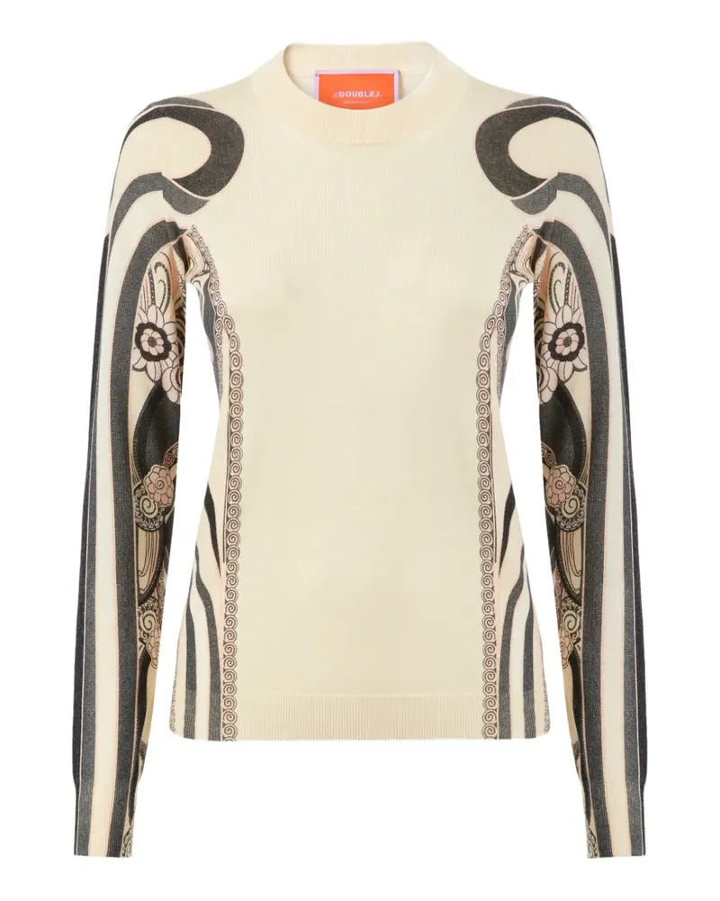 La DoubleJ Gestricktes Top mit Print - Nude Nude