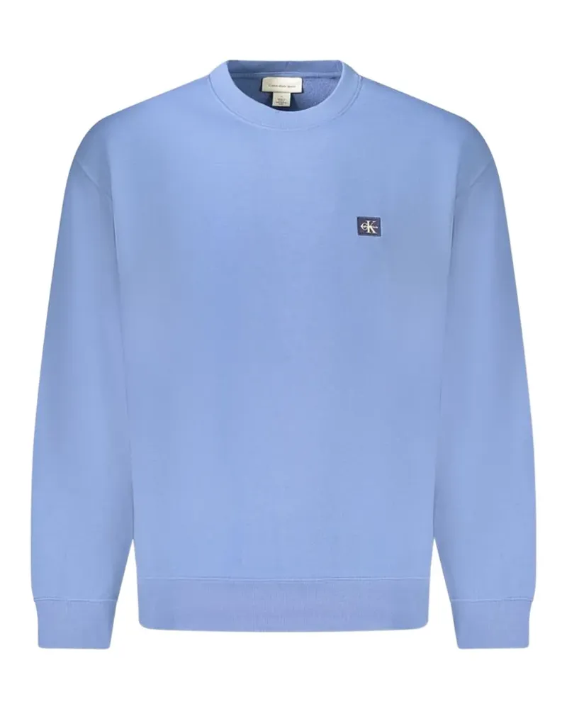 Calvin Klein logo-patch cotton sweater - Blau Blau