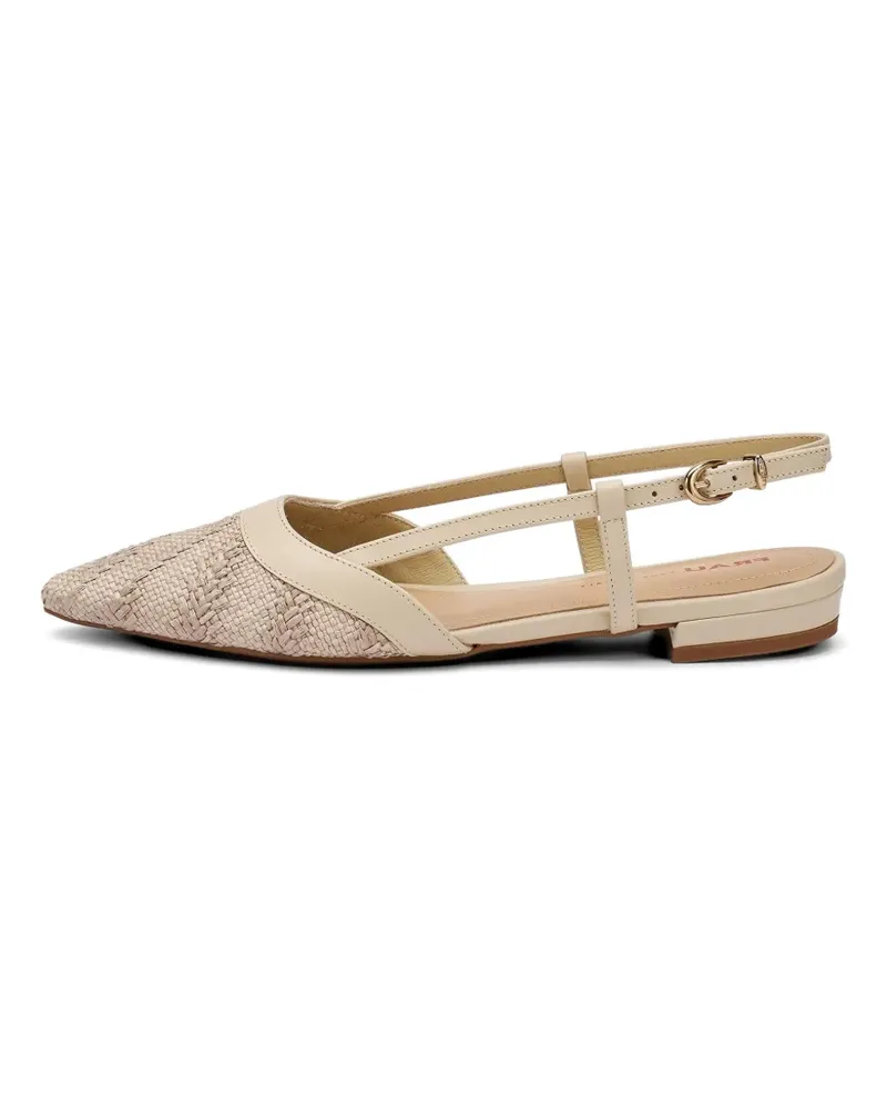 FRAU herringbone-effect raffia pumps - Nude Nude