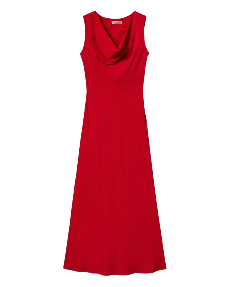 Twin-Set Kleid mit Schalkragen - Rot Rot