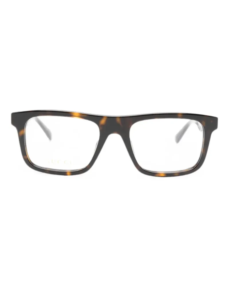 Gucci Eckige Brille in Schildpattoptik - Braun Braun