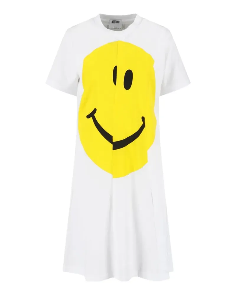 Moschino Smiley print A-line midi dress - Weiß Weiß