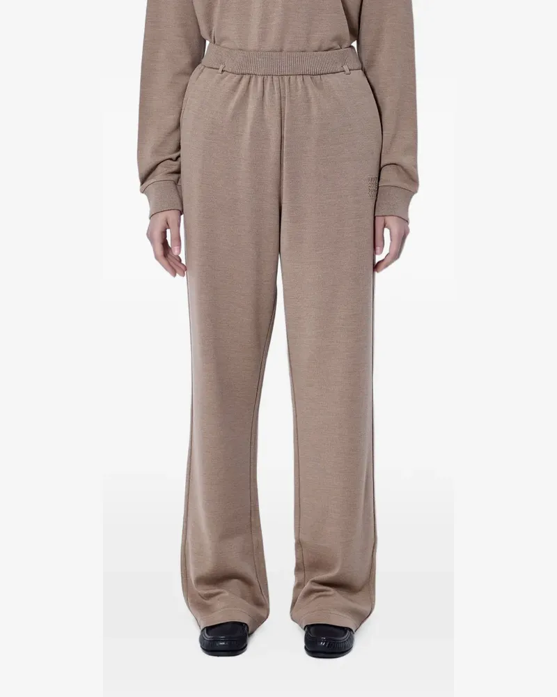 Max Mara ribbed-waistband wide-leg trousers - Braun Braun