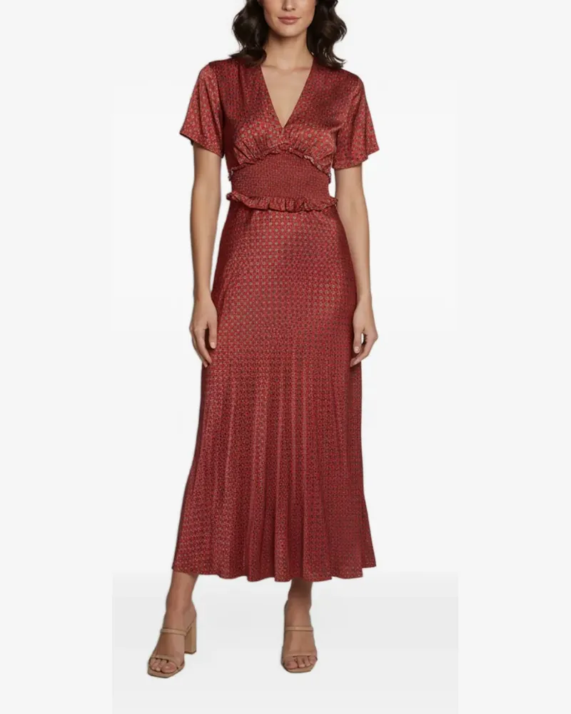 Sandro Laurana Midikleid mit geometrischem Print - Rot Rot