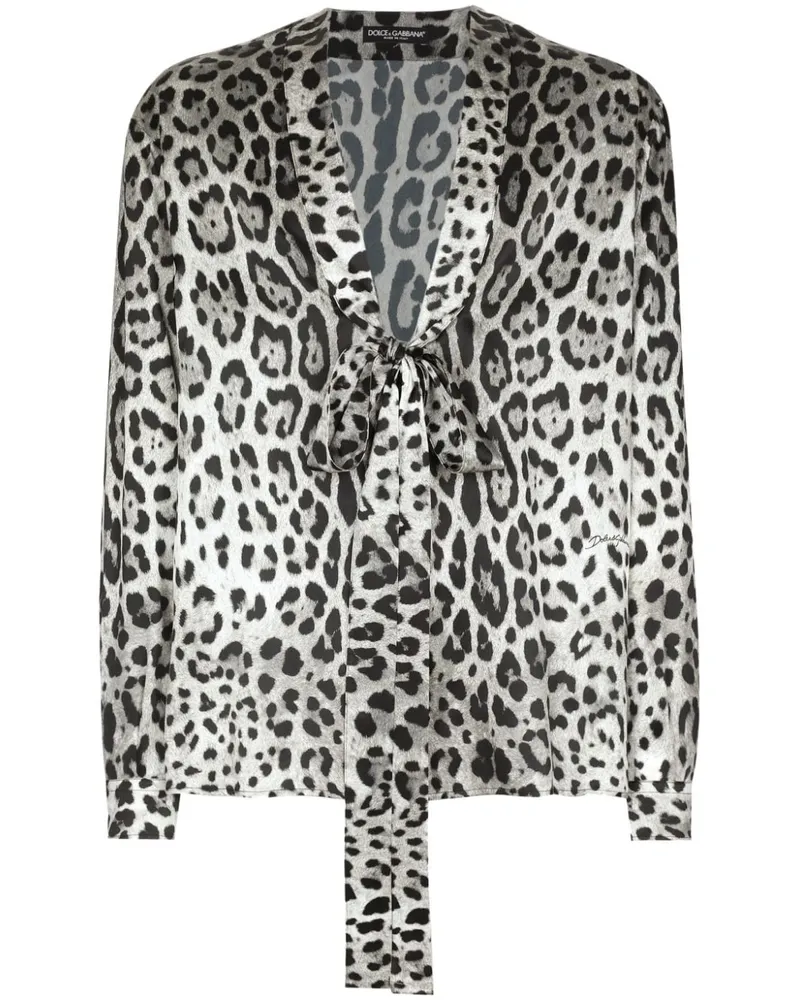 Dolce & Gabbana Hemd mit Leoparden-Print - Grau Grau