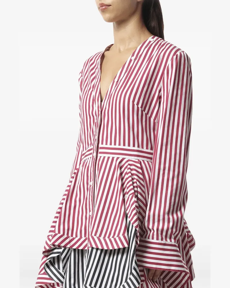 Alexander McQueen Gestreiftes Minikleid - Rot Rot