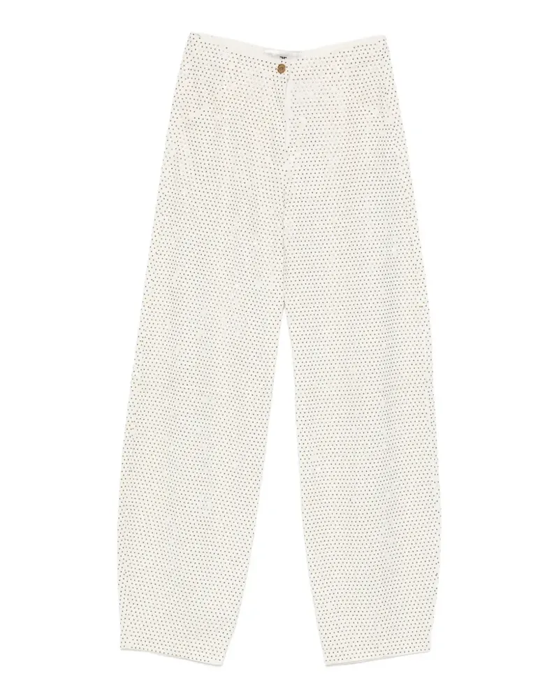 Elisabetta Franchi Wide-Leg-Jeans mit Nieten - Nude Nude