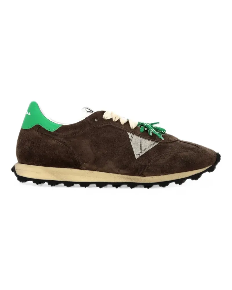 RUN OF suede lace-up sneakers - Braun Braun