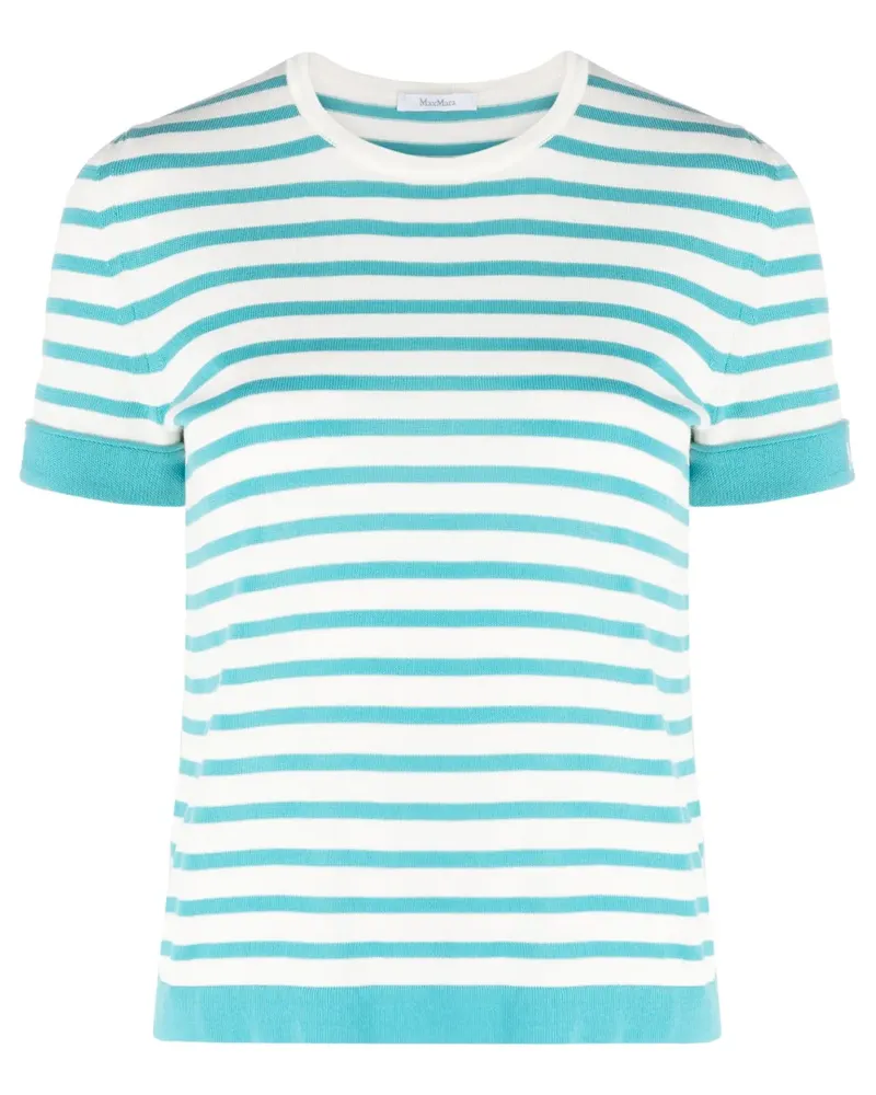 Max Mara Gestricktes T-Shirt - Weiß Weiß