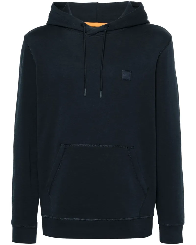 HUGO BOSS Hoodie mit Logo-Patch - Blau Blau
