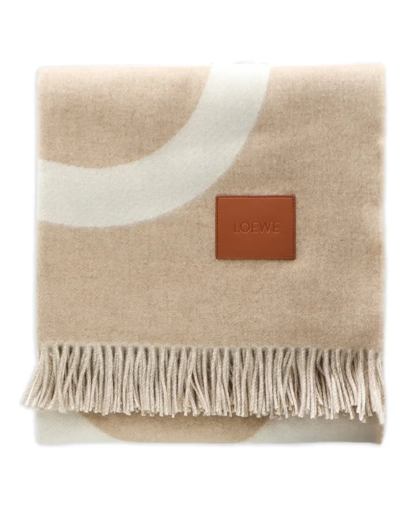 Loewe square-shape fringed blanket - Nude Nude