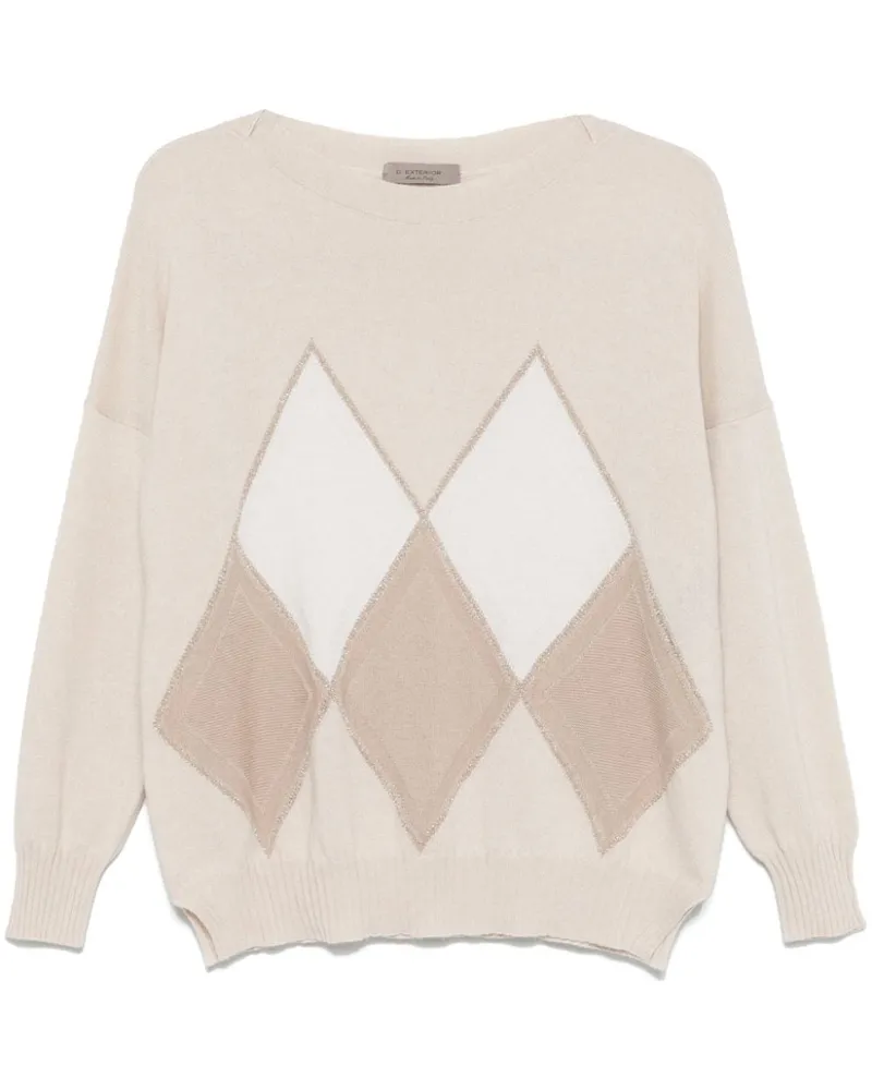 D.EXTERIOR Pullover mit Argyle-Muster - Nude Nude