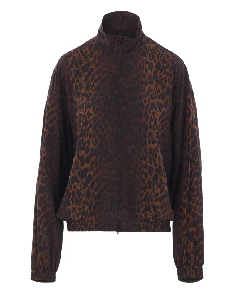 Balenciaga leopard-print zip-up jacket - Braun Braun