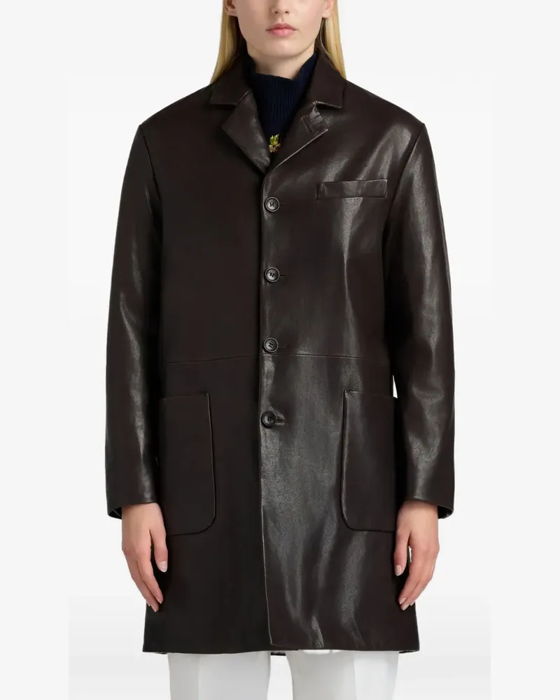 Bally Ledermantel mit aufgesetzter Tasche - Braun Braun