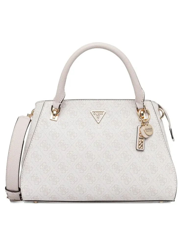 Guess Satchel-Tasche mit Logo-Schild - Weiß Weiß