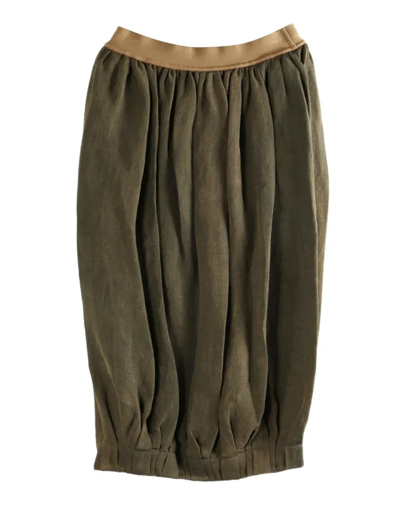 Uma Wang Gwen gathered-hem midi skirt - Braun Braun