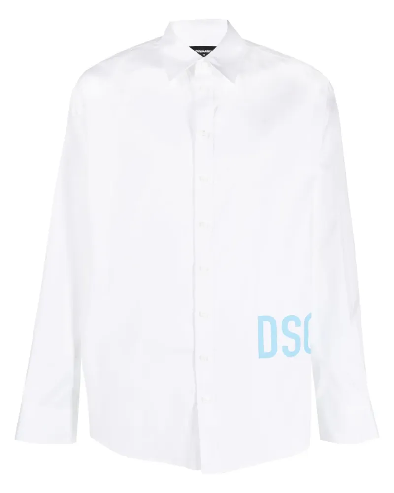 Dsquared2 Hemd mit Logo-Print - Weiß Weiß