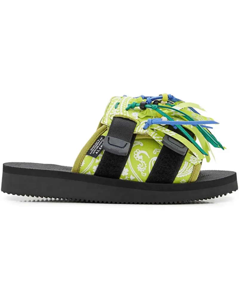 Alanui paisley-print fringe sandals - Grün Grün