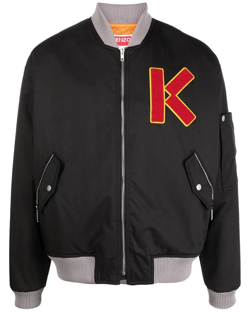 Kenzo Bomberjacke mit Logo-Stickerei - Schwarz Schwarz