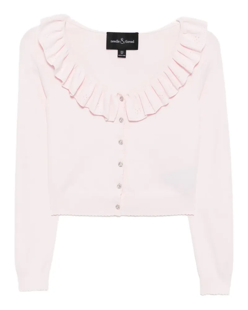 Needle & Thread Cardigan mit Pointelle-Besatz - Rosa Rosa
