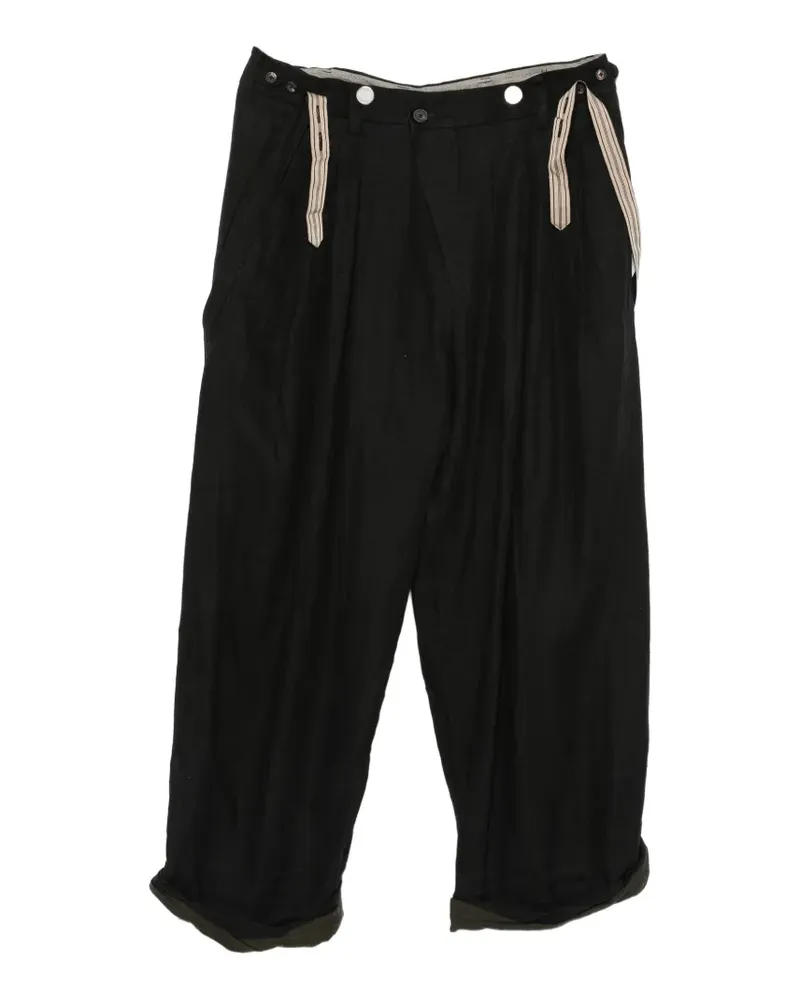 Ziggy Chen pleated-detailing trousers - Schwarz Schwarz